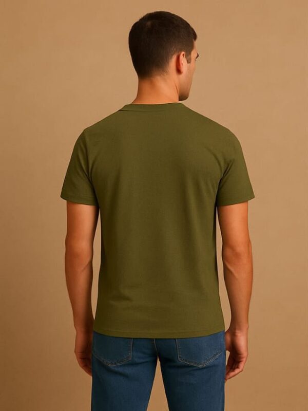 Men's Olive Green Crew Neck T-Shirt – Classic Fit, Soft Cotton Comfort - Donji FashionDonji FashionDonji FashionMen's Olive Green Crew Neck T-Shirt – Classic Fit, Soft Cotton Comfort