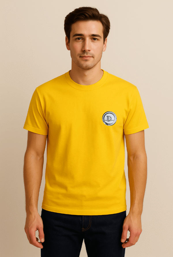 Men's Yellow Crew Neck T-Shirt – Soft Cotton Everyday Fit - Donji FashionDonji FashionDonji FashionMen's Yellow Crew Neck T-Shirt – Soft Cotton Everyday Fit
