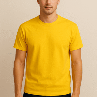 Men's Yellow Crew Neck T-Shirt – Soft Cotton Everyday Fit - Donji FashionDonji FashionDonji FashionMen's Yellow Crew Neck T-Shirt – Soft Cotton Everyday Fit