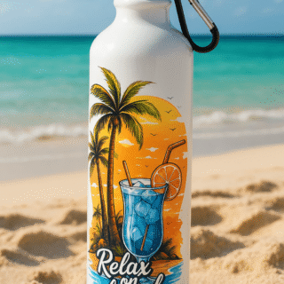 Tropical Escape Water Bottle – "Relax on Beach" Edition - Donji FashionDonji FashionDonji FashionTropical Escape Water Bottle – "Relax on Beach" Edition