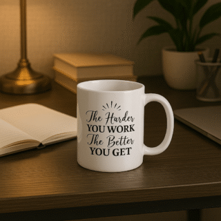 Motivational Quote Mug – The Harder You Work, The Better You Get - Donji FashionDonji FashionDonji FashionMS004Motivational Quote Mug – The Harder You Work, The Better You Get