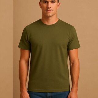 Men's Olive Green Crew Neck T-Shirt – Classic Fit, Soft Cotton Comfort - Donji FashionDonji FashionDonji FashionMen's Olive Green Crew Neck T-Shirt – Classic Fit, Soft Cotton Comfort
