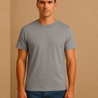 Men's Grey Crew Neck T-Shirt – Soft Cotton Everyday Fit - Donji FashionDonji FashionDonji FashionMen's Grey Crew Neck T-Shirt – Soft Cotton Everyday Fit