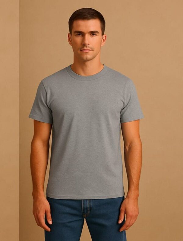 Men's Grey Crew Neck T-Shirt – Soft Cotton Everyday Fit - Donji FashionDonji FashionDonji FashionMen's Grey Crew Neck T-Shirt – Soft Cotton Everyday Fit